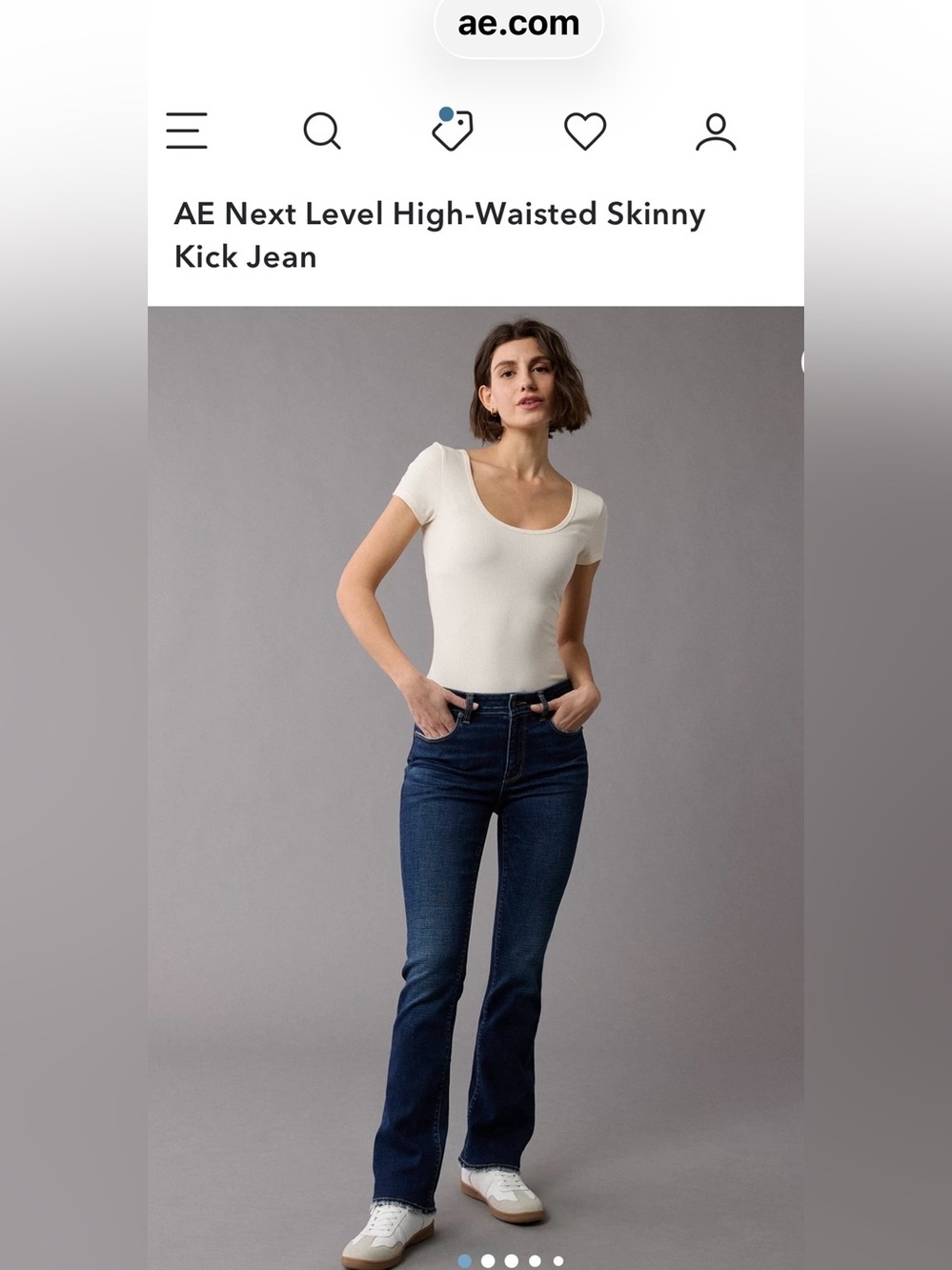 American Eagle High-Rise Skinny Kick Jeans - Dark Blue